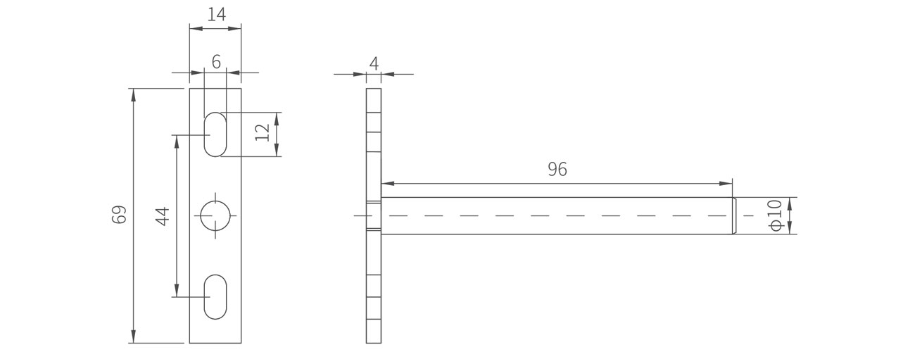 10mm 4 Inch Iron Shelf Support MK-SD-GBZJ-10
