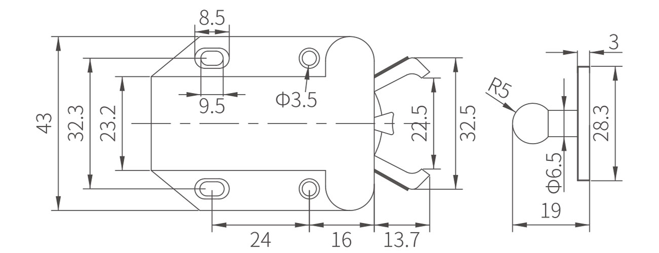 Push Open System MK-QF-2328 (Grey)