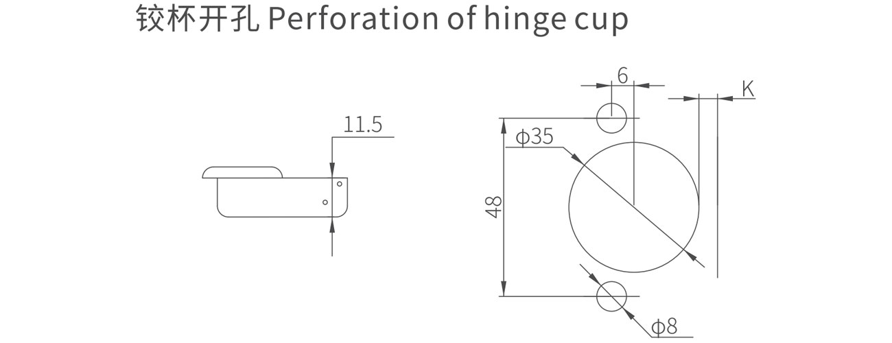 135° Slide on Hinge MK-HD-01-135D
