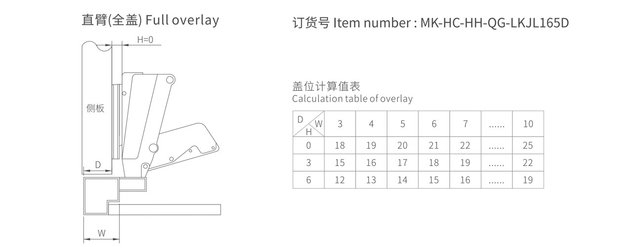 165° Aluminum Soft Closing Slide on Hinge MK-HC-HH-QG-LKJL165D