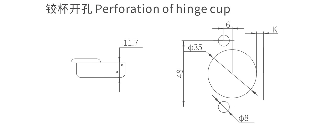 45° Soft Closing Hinge MK-HD-01-45D