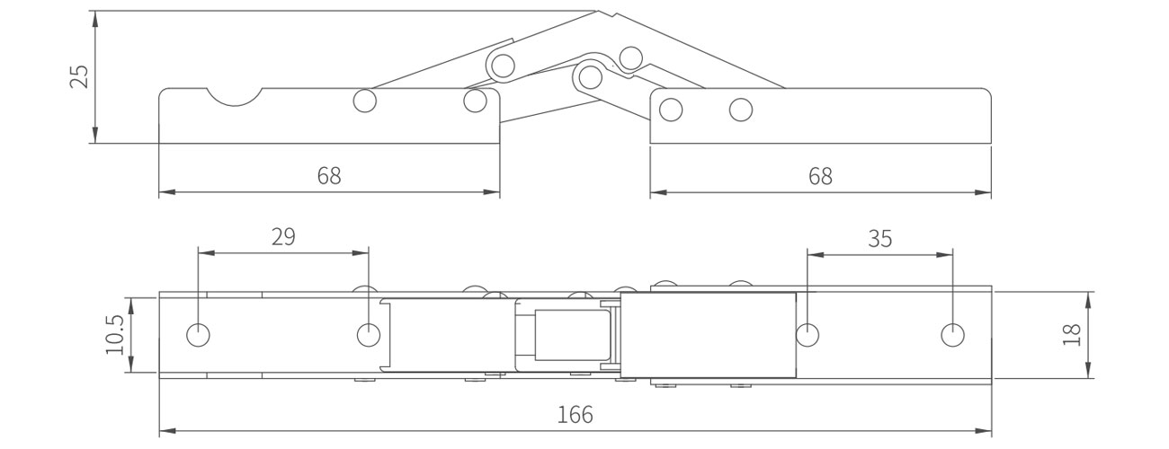90° Folding Hinge MK-HC-HH-ZDJ180