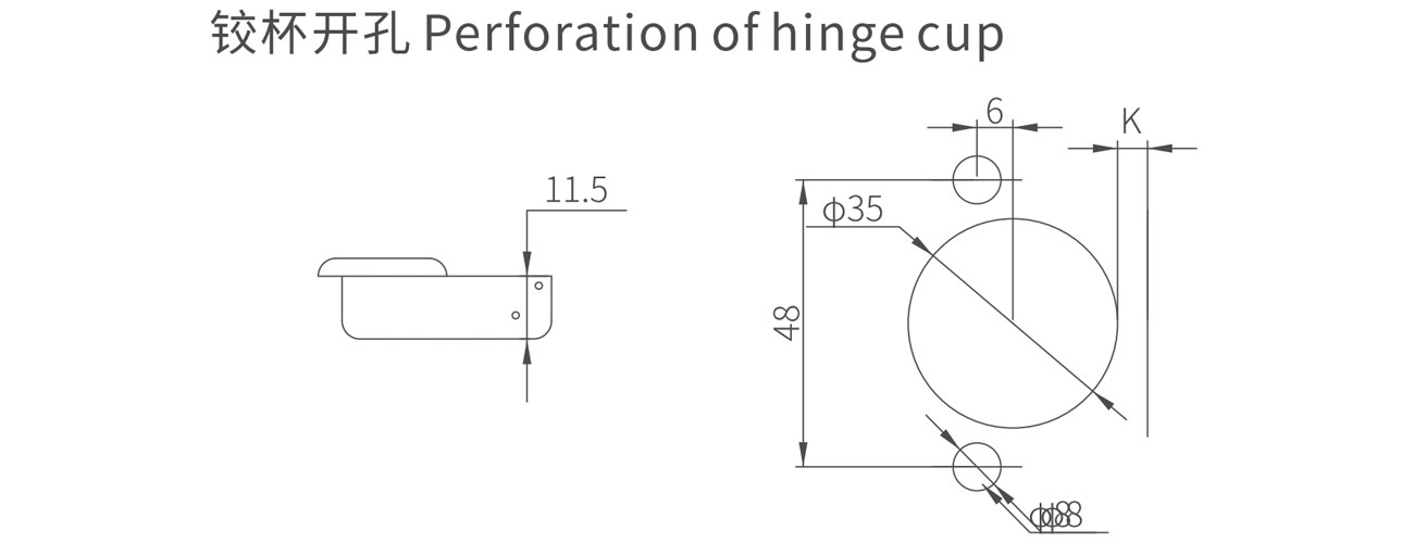 90° Soft Closing Hinge MK-HD-01-90D