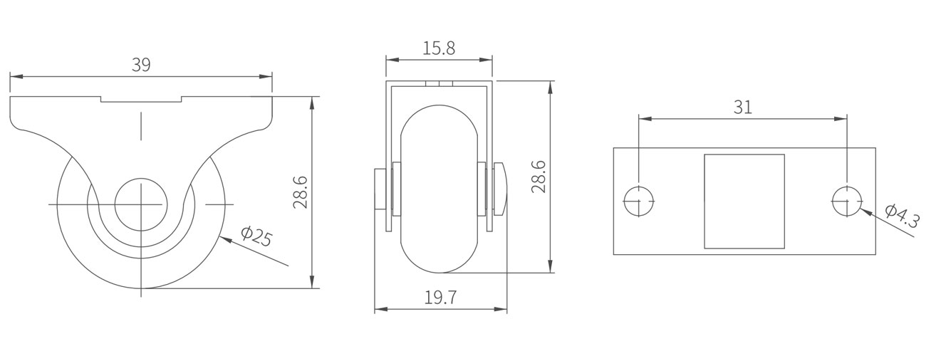 1 Inch Directional Wheel MK-DXL-1C