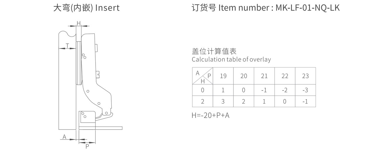 Aluminum Profile Hinge MK-LF-01-NQ-LK