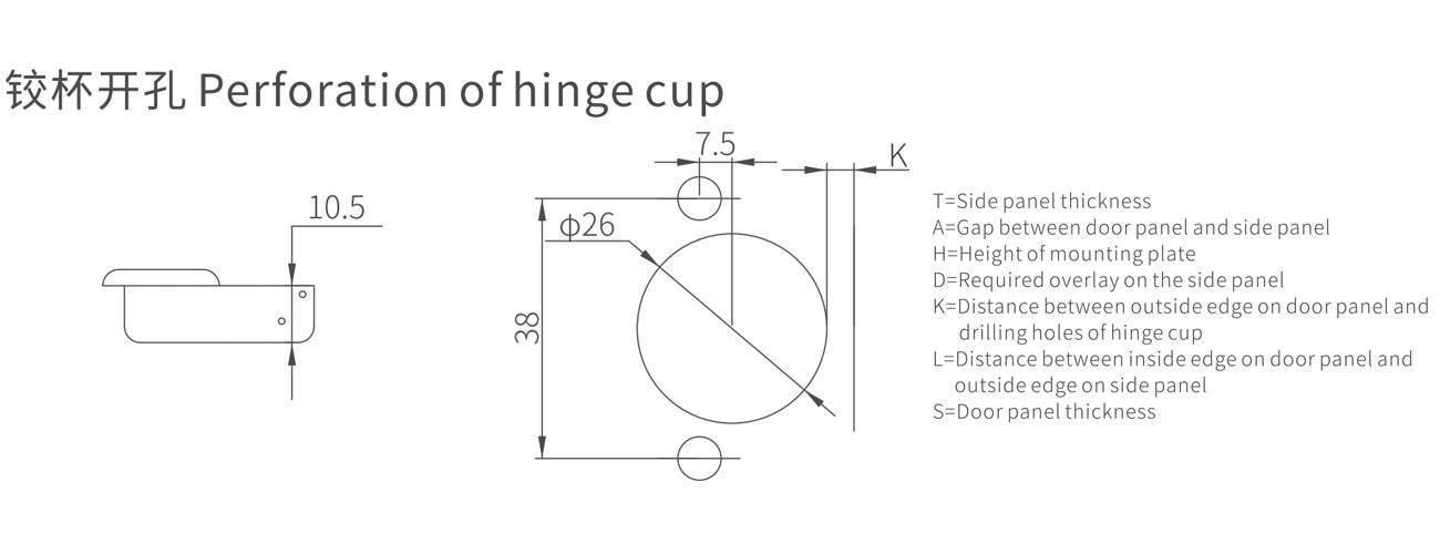 CJ 26 Cup Soft Closing Hinge MK-CJ-01-BG-26