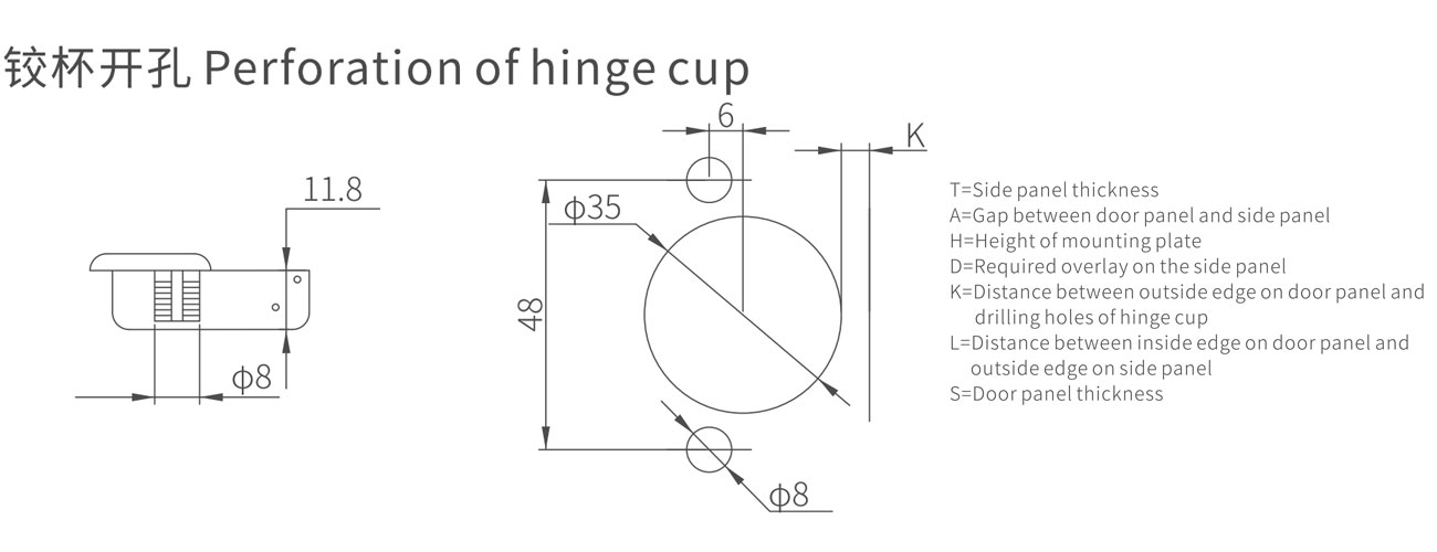 HD Clip-on Soft Closing Hinge MK-HD-01-BG-CX