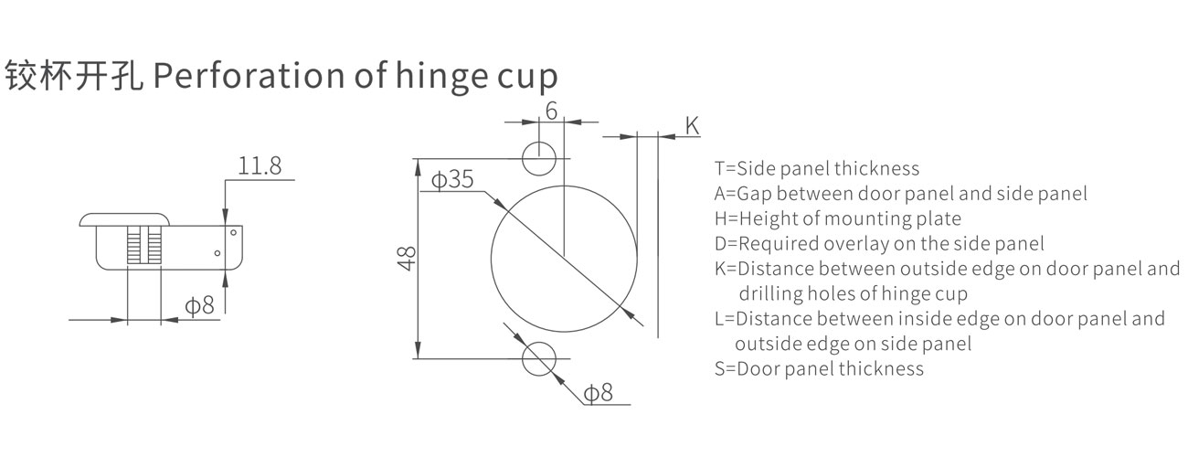 HD304 Stainless Steel Clip-on Soft Closing Hinge MK-HD-01-BG-CX304