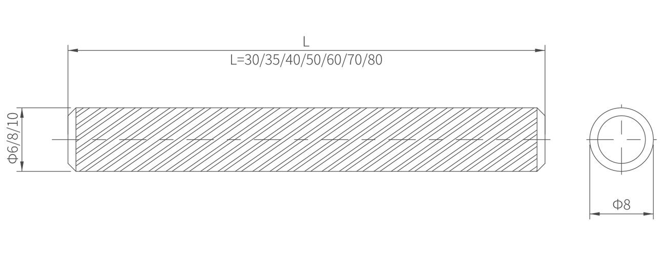 Wood Dowel With Diagonal Stripe MK-MKXW