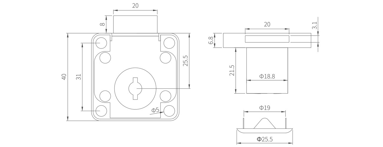 Zinc Alloy Drawer Lock MK-MWD-138