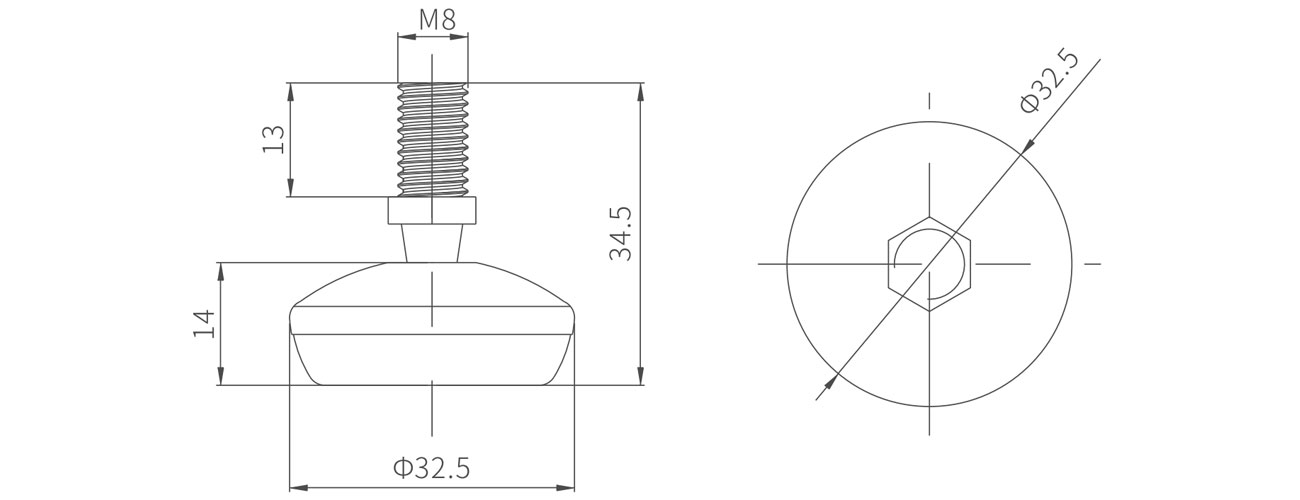 Adjustable Foot MK-XQ-5602