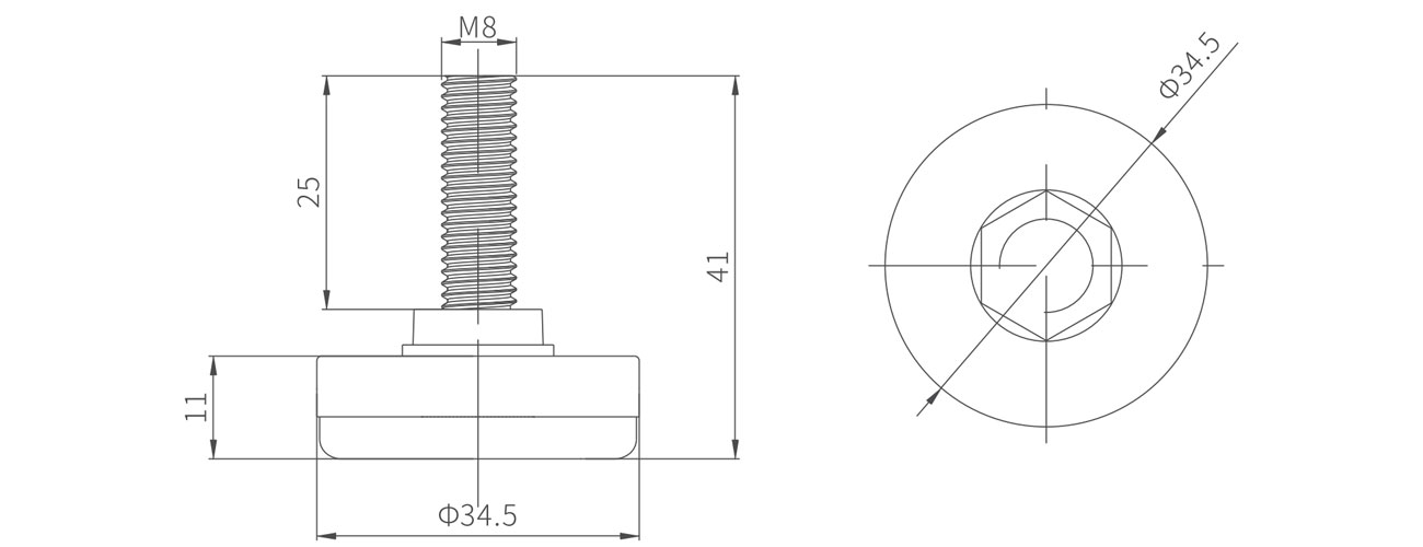 Fixed Adjustable Foot MK-XQ-5801