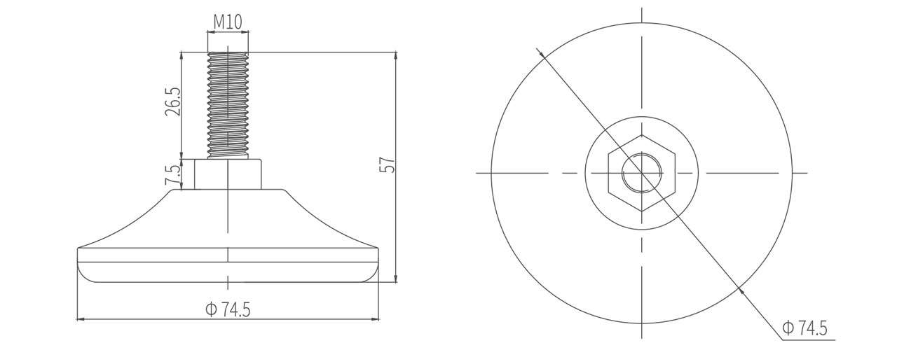 Fixed Adjustable Foot MK-XQ-7004