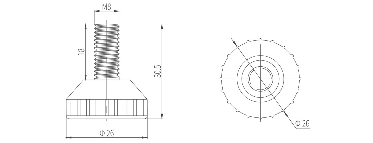 Fixed Adjustable Foot MK-XQ-7303