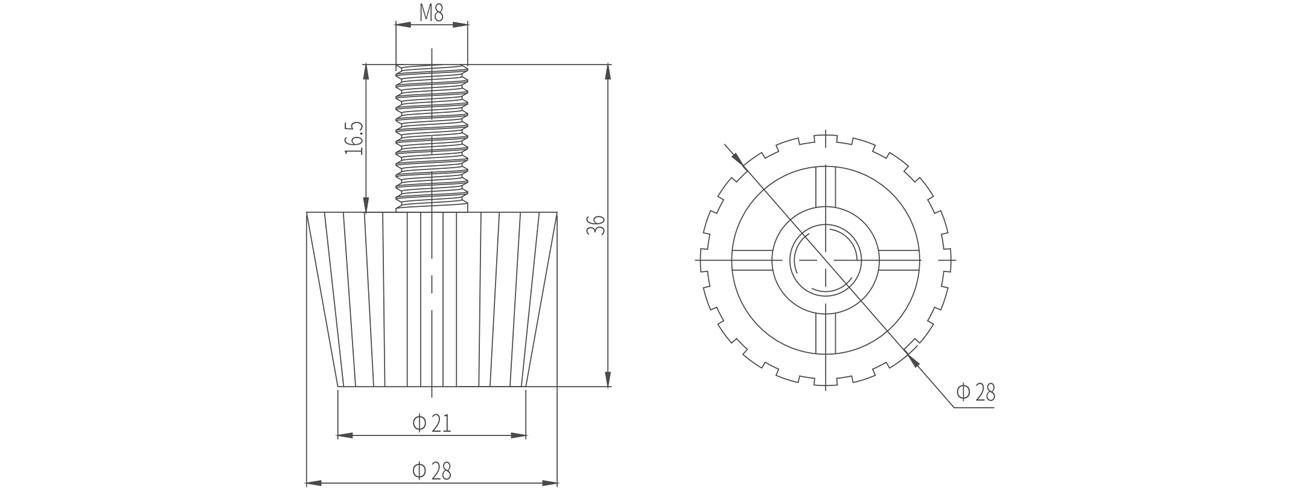 Fixed Adjustable Foot MK-XQ-7305