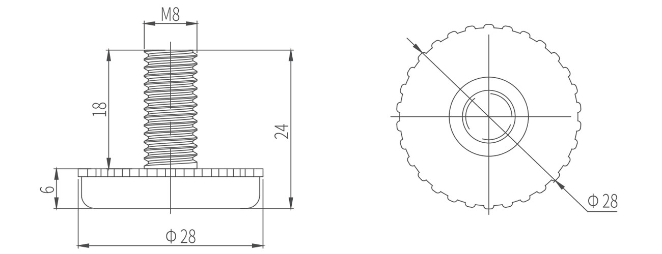 Fixed Adjustable Foot MK-XQ-7403