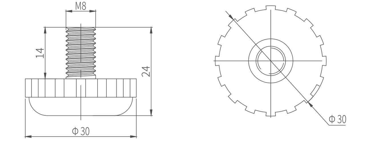 Fixed Adjustable Foot MK-XQ-7404