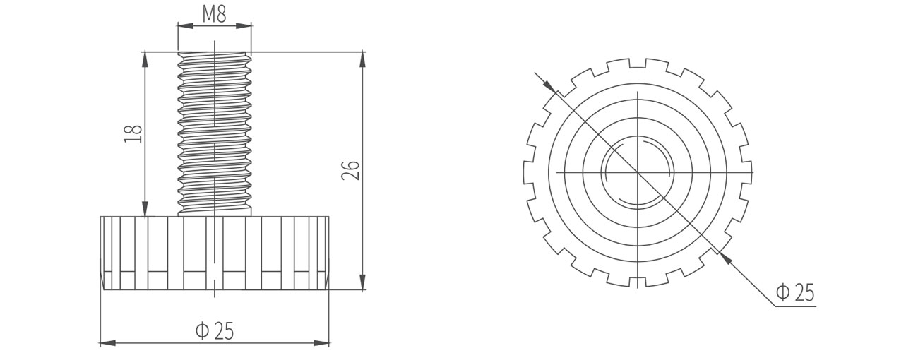Fixed Adjustable Foot MK-XQ-7502