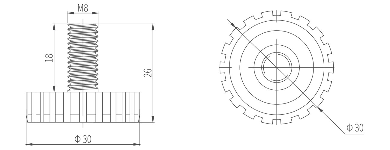Fixed Adjustable Foot MK-XQ-7503