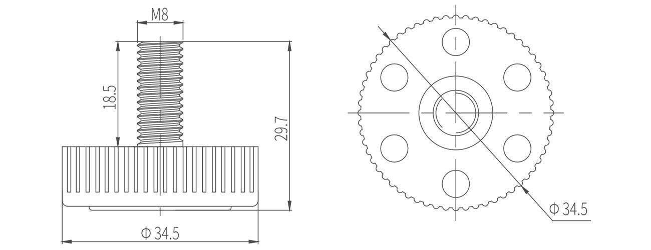 Fixed Adjustable Foot MK-XQ-7803