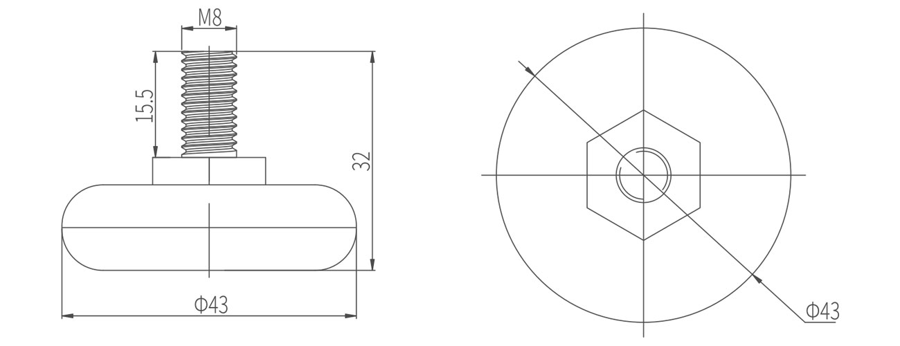 Fixed Adjustable Foot MK-XQ-8002