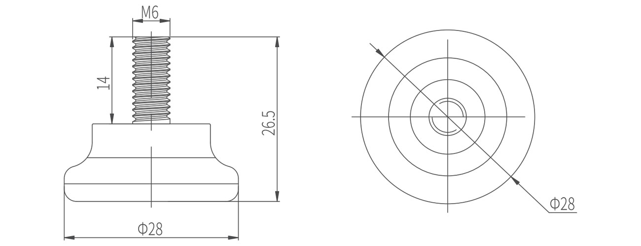 Fixed Adjustable Foot MK-XQ-8102