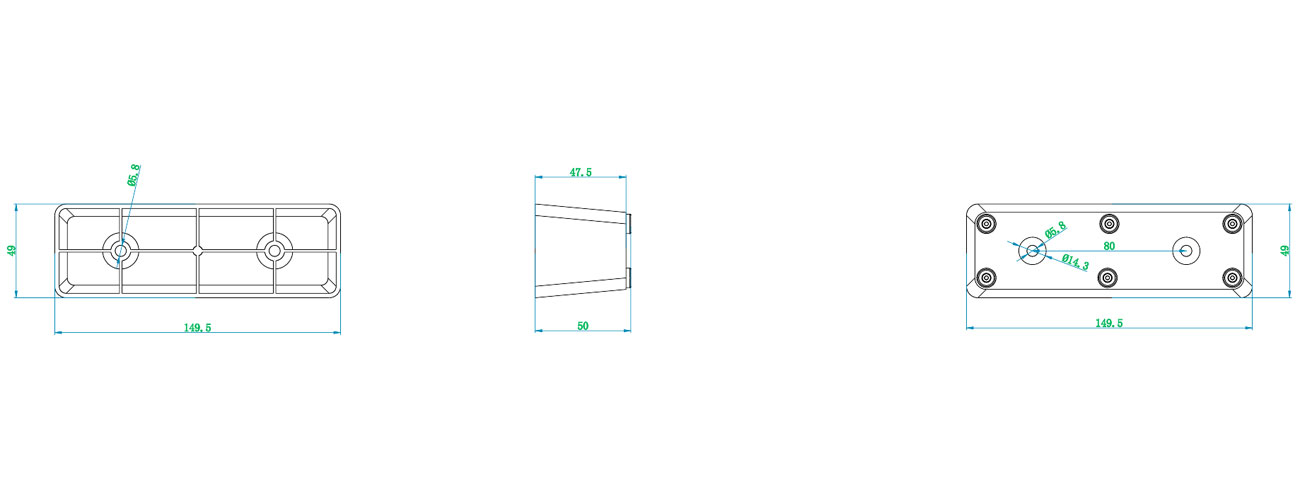 150×150×50mm Square Heavy-Duty Leg MK-SFJ-HJD-PYS1