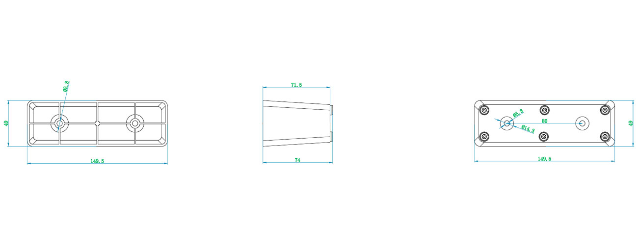 150×150×75mm Square Heavy-Duty Leg MK-SFJ-HJD-PYS2