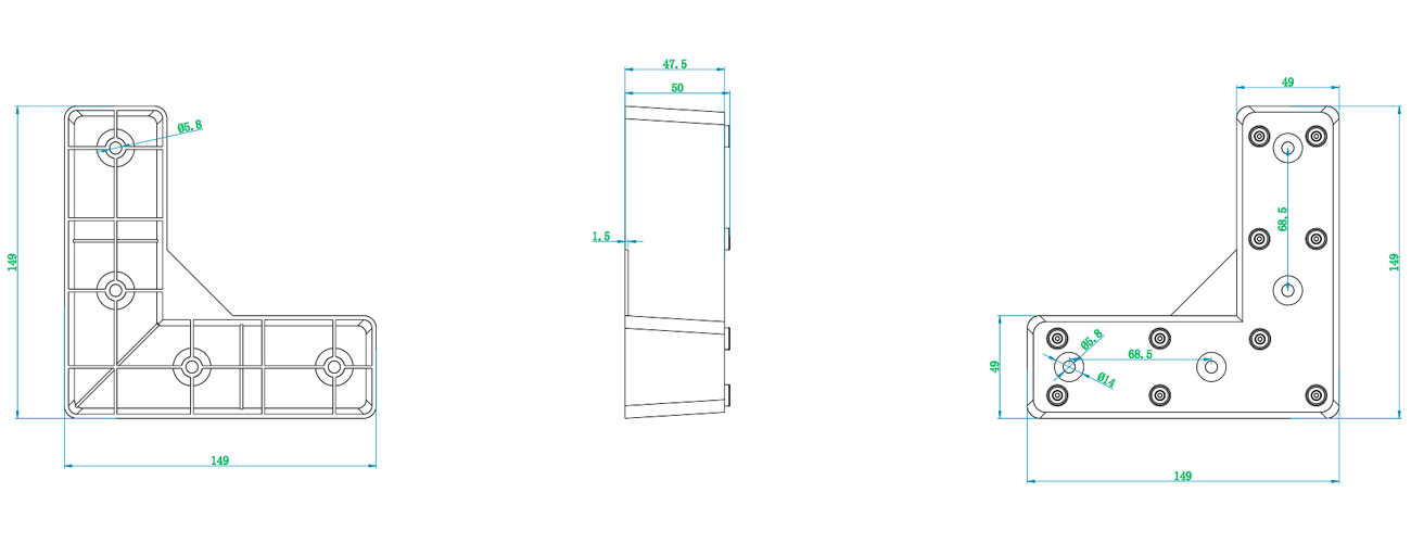 150-50mm Square Leg MK-SFJ-HJD-006