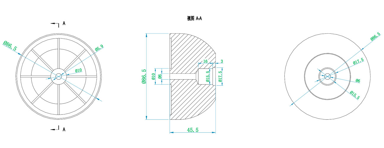 86mm Half-Round Sofa Leg – 45mm Height MK-SFJ-HJD-002