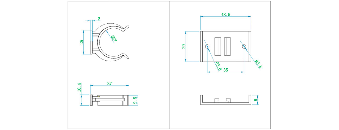 Hollow-Base 150mm Leg (Range: 145–165mm – with Large Snap Clip) MK-TJJ-HJD-107