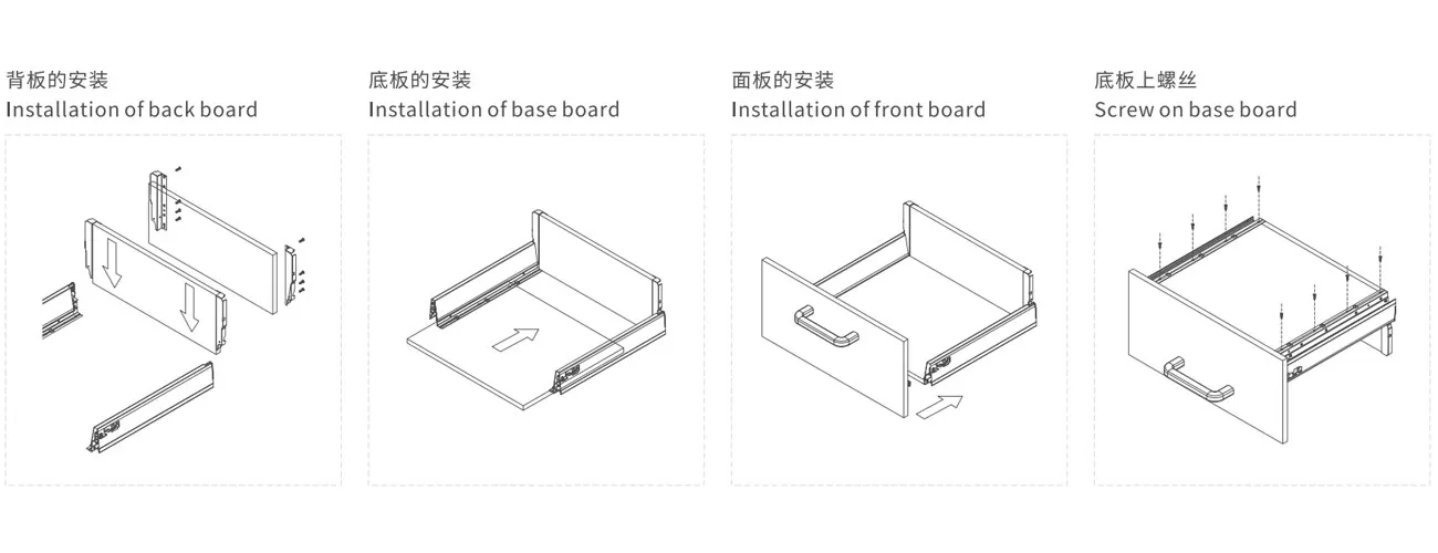 Concealed Full-extension Slide (Low Drawer) MK-TM908TB-84
