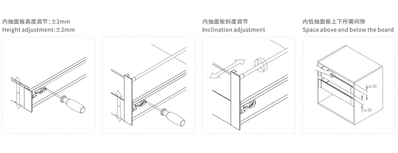 Concealed Full-extension Slide (Low Drawer) MK-TM908TB-84