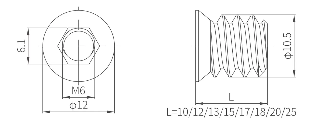 Insert Nut Type D MK-CS-20-01-02