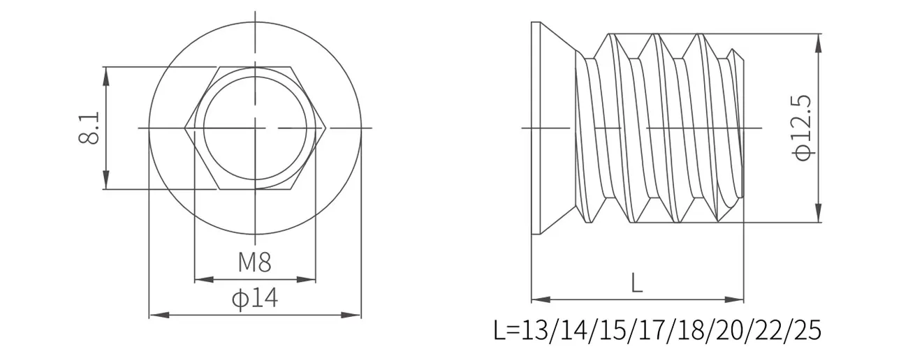 Insert Nut Type D MK-CS-20-02-02
