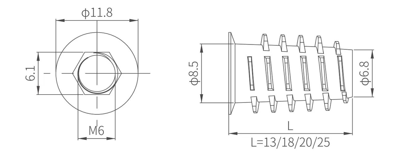 Insert Nut Type D MK-ZA-51-65-12
