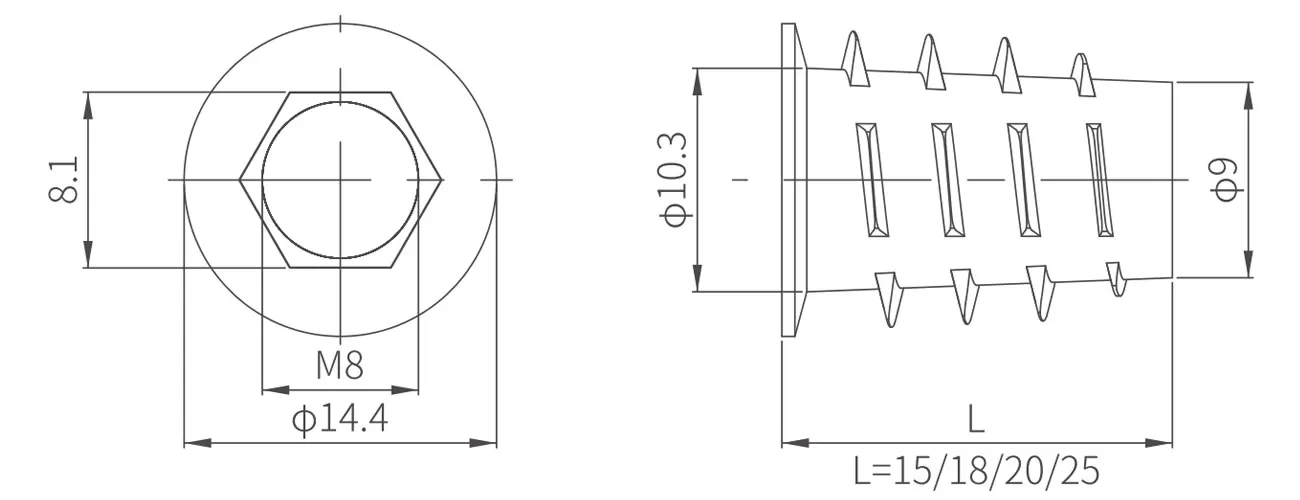 Insert Nut Type D MK-ZA-51-86-17