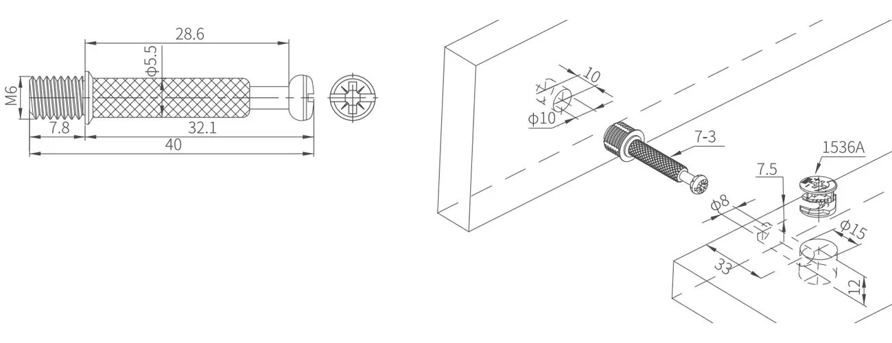 Metal Knurled Bolt MK-GHG-7-3
