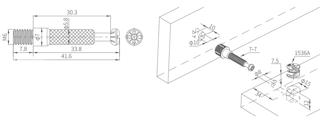 Metal Knurled Bolt MK-GHG-7-7
