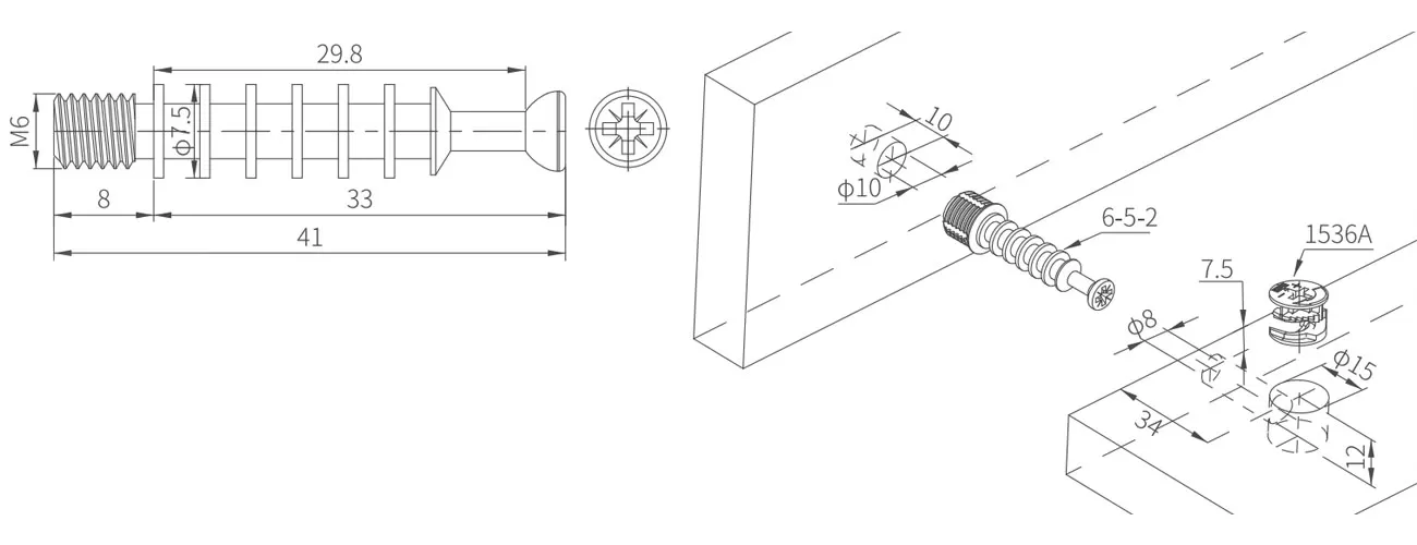 Metal Bolt with Multiple Collars MK-JSG-6-5-2