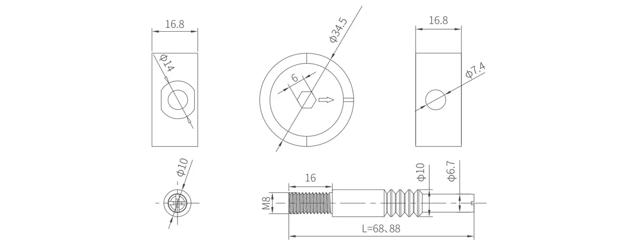 Internal Rotation Strong Connector MK-KNT-NXQLJ-35MM