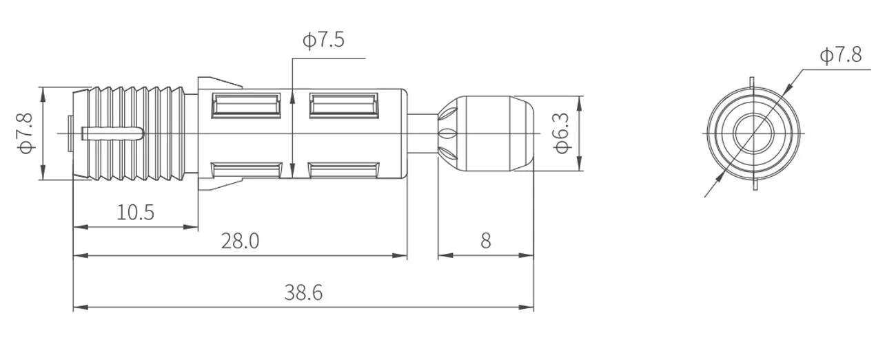 Upward-install 2-in-1 Furniture Expansion Connector MK-LB-3-3-4(Φ8)