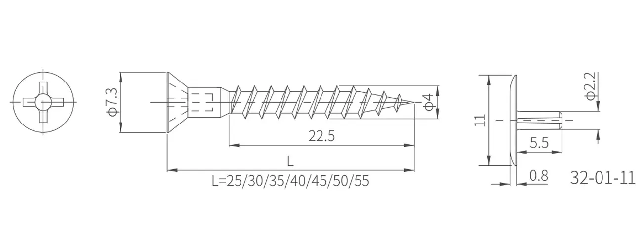 Phillips Self-tapping Decorative Screw MK-ZSLS-12-7-5