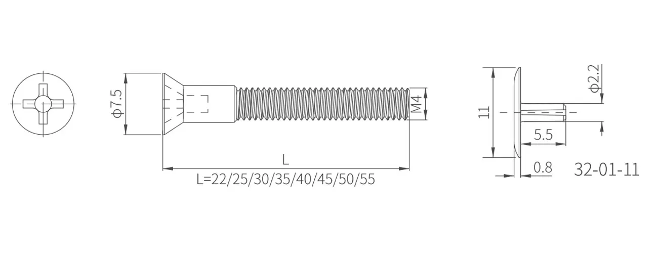 Phillips Machine Decorative Screw MK-ZSLS-12-7-9