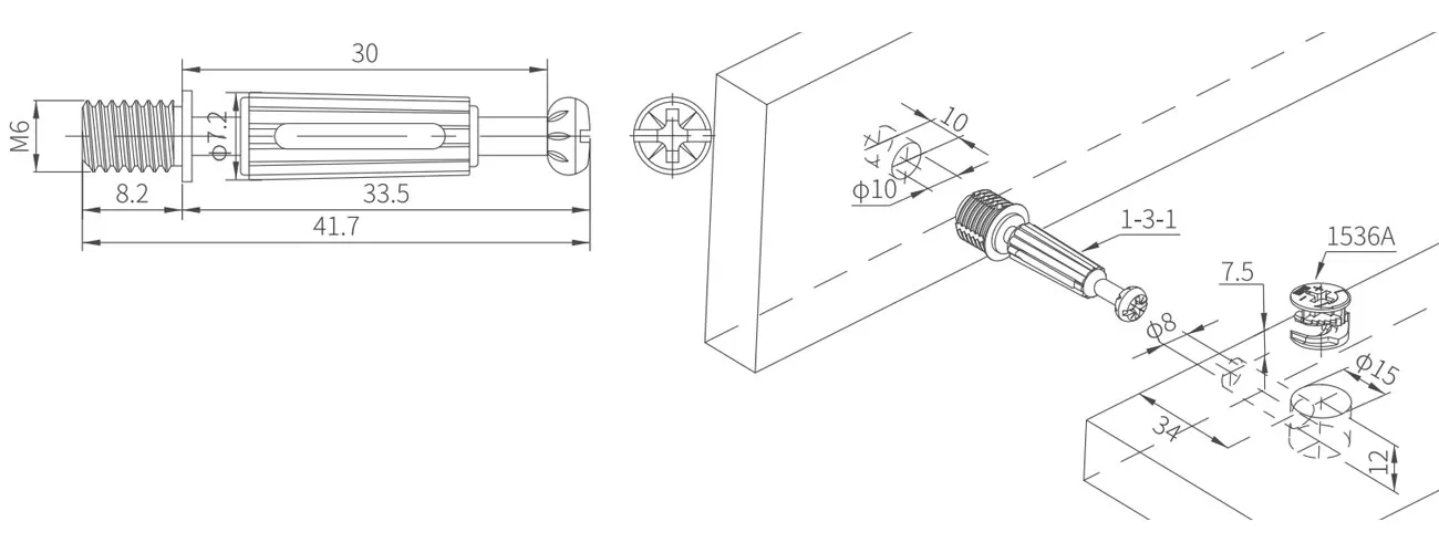 Connecting Bolt with Plastic Skirt MKBS-1-3-1-S5