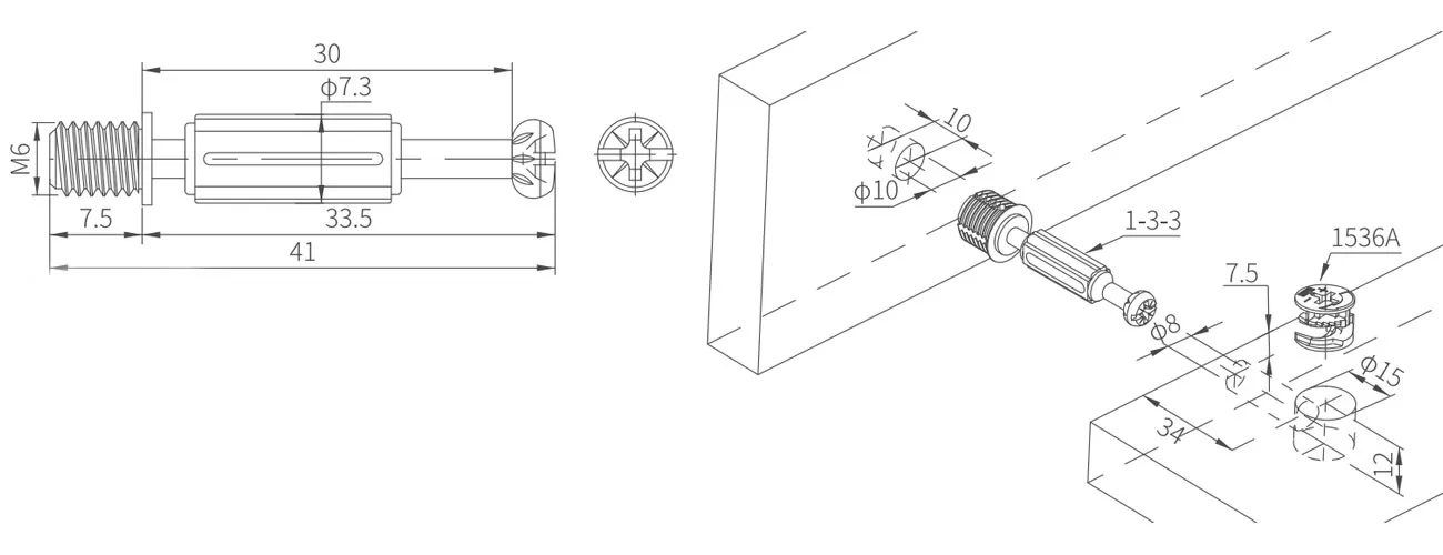 Connecting Bolt with Plastic Skirt MKBS-1-3-3