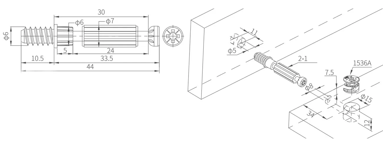 Connecting Bolt with Plastic Skirt MKBS-2-1