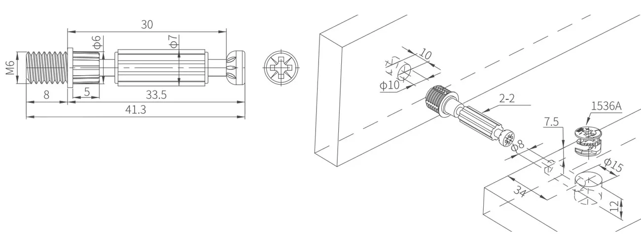 Connecting Bolt with Plastic Skirt MKBS-2-2