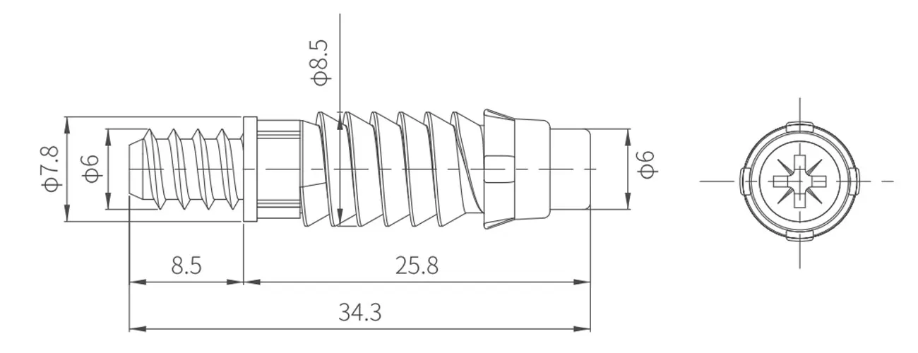 Spiral Invisible Connecting Bolt MKBS-LXG-1-2-1