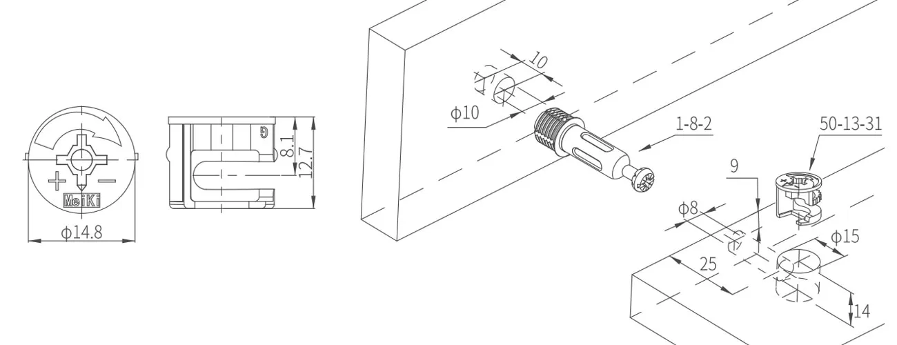 Zinc Alloy Eccentric Cam MKCAM-ZA-50-13-31
